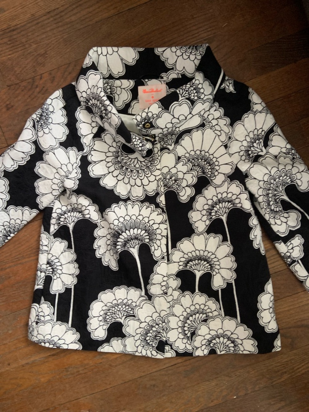 kate spade Black and White Floral Girls' Pea Coat